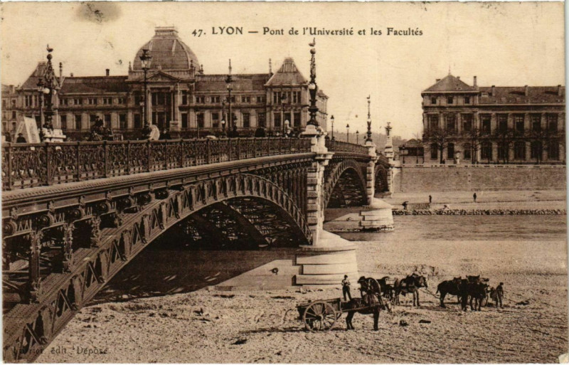 Carte postale ancienne Lyon- Pont de l'Universite et les Facultes France à Lyon