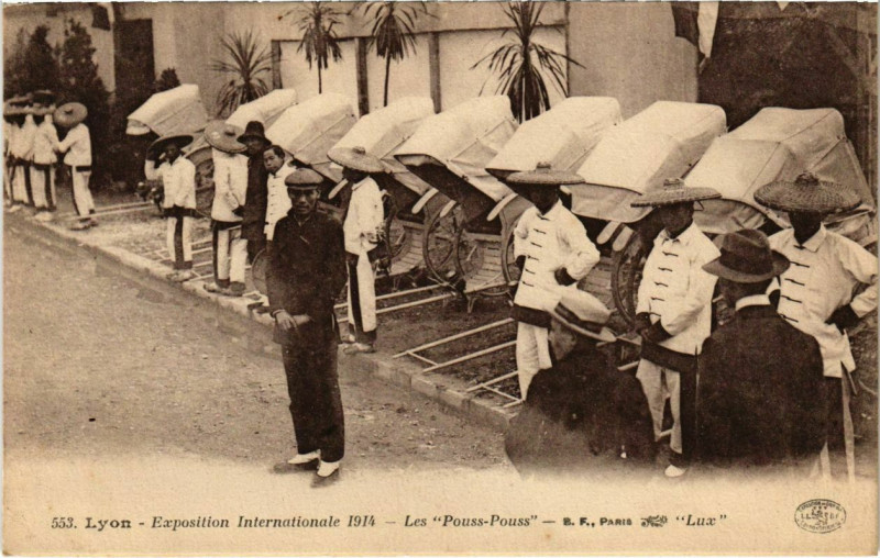 Carte postale ancienne Lyon- Exposition Internationale 1914 , Les Pouss Pouss France à Lyon