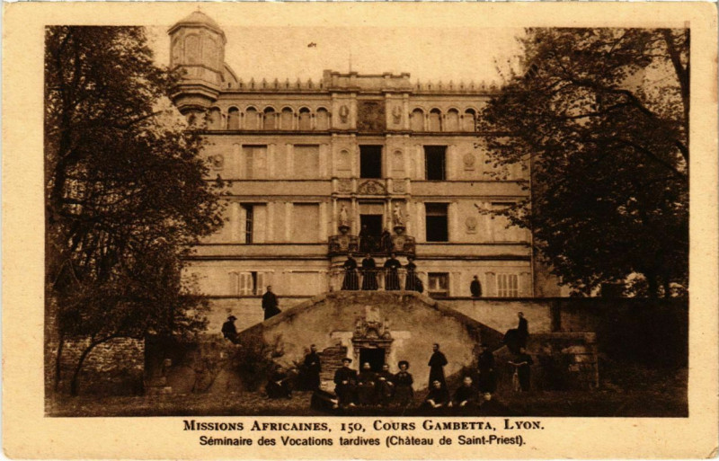 Carte postale ancienne Lyon- Seminaire des Vocations tardives, Chateau St Priest France à Lyon