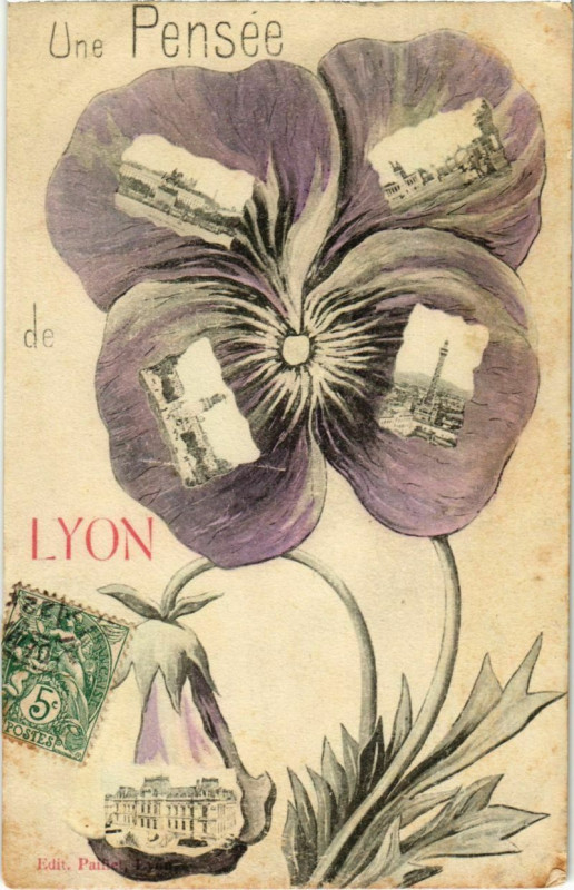 Carte postale ancienne Lyon- souvenir France à Lyon
