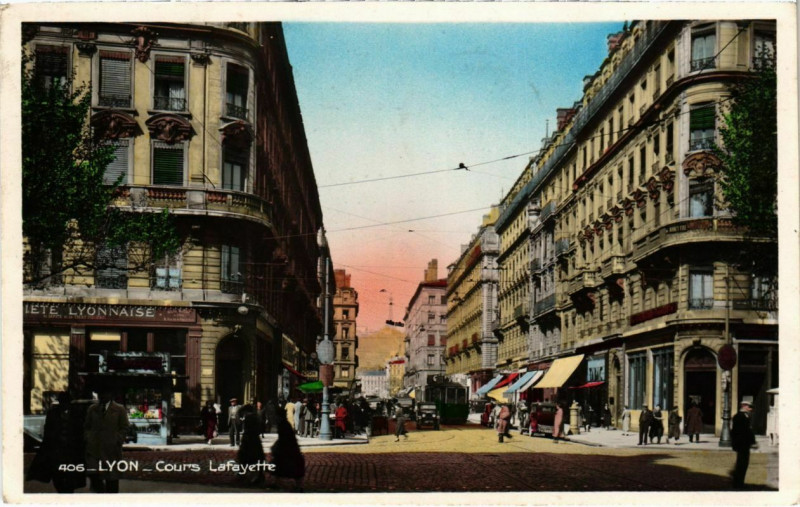 Carte postale ancienne Lyon- Cours Lafayette France à Lyon