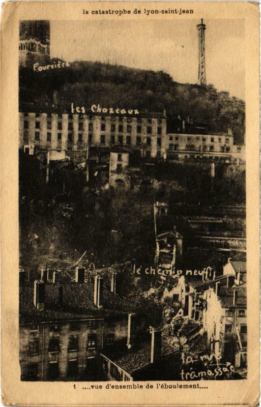 Carte postale ancienne La catastrophe de Lyon St-Jean Rhone à Lyon
