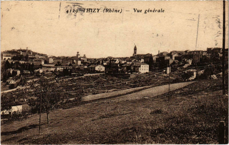 Carte postale ancienne Thizy Vue générale Rhone