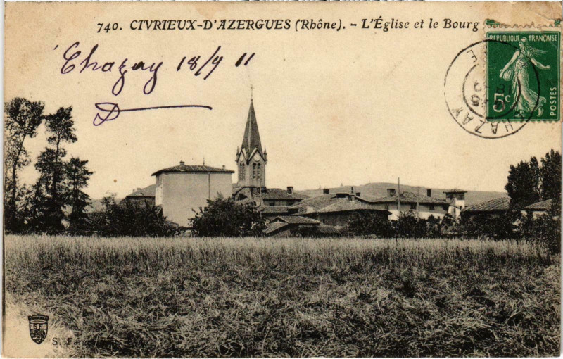 Carte postale ancienne Ctvirieux d'Azergues Rhone
