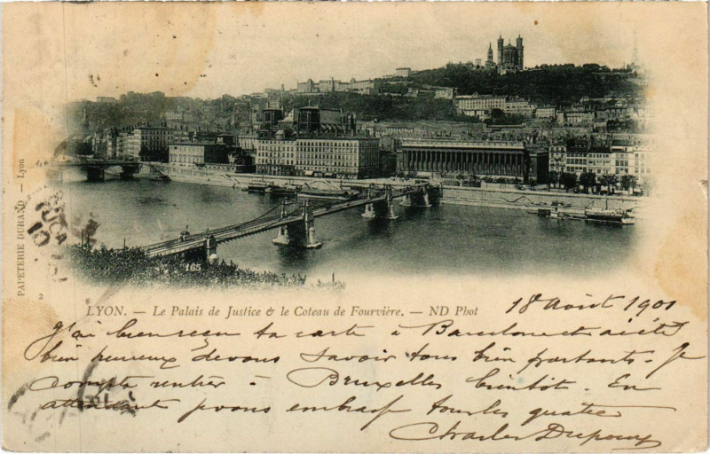 Carte postale ancienne Lyon La Palais de Justice à Lyon