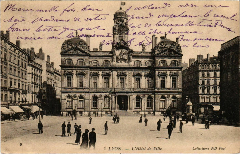 Carte postale ancienne Lyon L'Hotel de Ville à Lyon