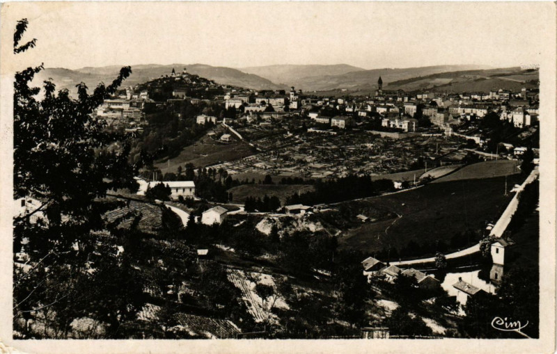 Carte postale ancienne Thizy - Vue generale