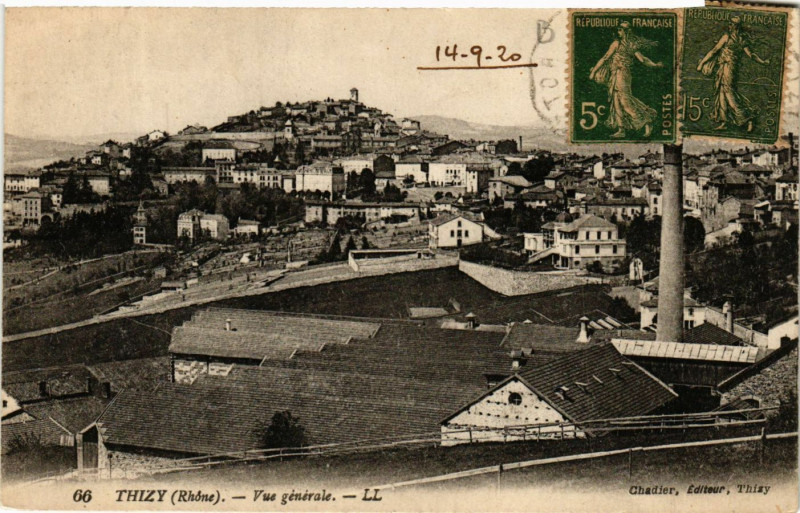 Carte postale ancienne Thizy - Vue generale