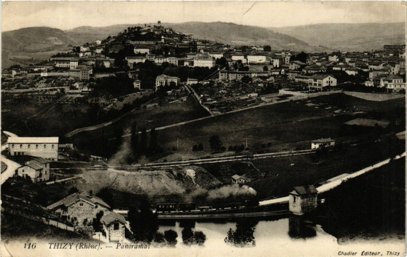 Carte postale ancienne Thizy - Panorama