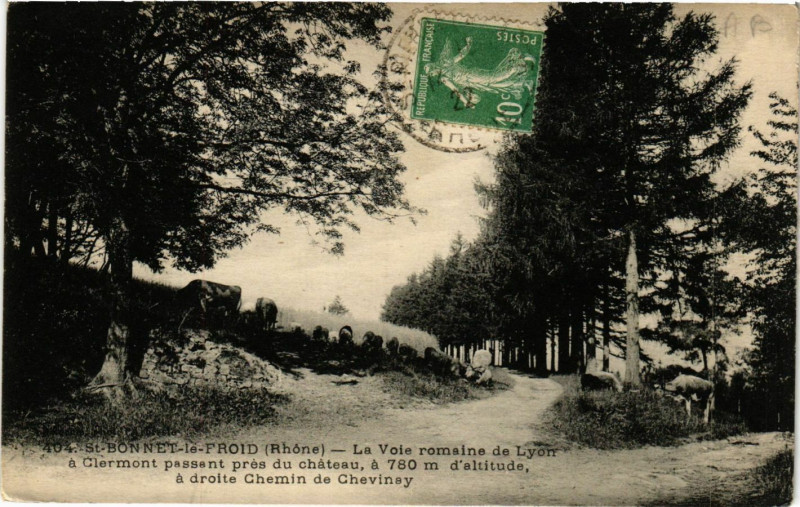 Carte postale ancienne St Bonnet le Froid - La Voie romaine de Lyon à Lyon
