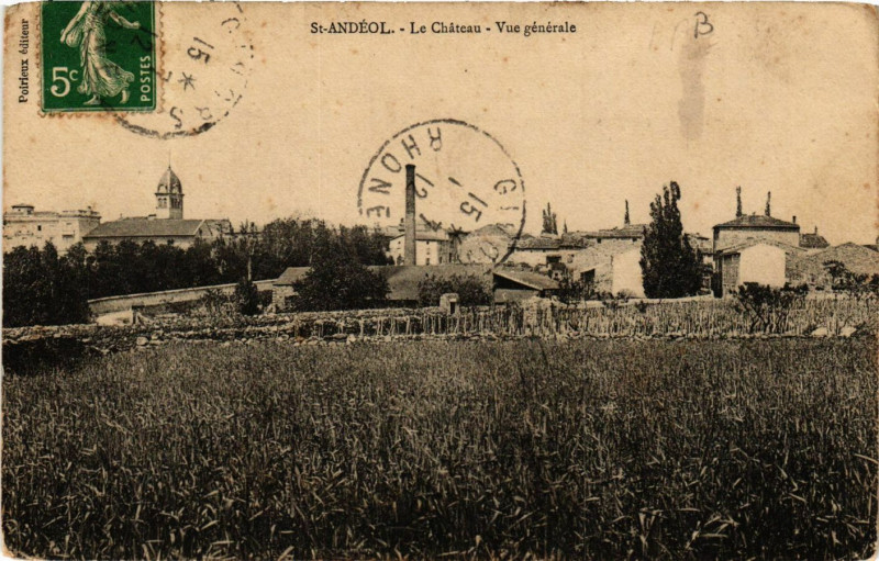Carte postale ancienne St Andeol le Chateau - Vue generale