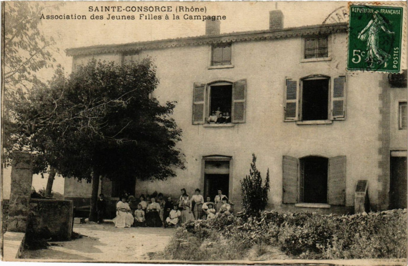 Carte postale ancienne Sainte Consorce - Association des Jeunes Filles á la Campagne à Sainte-Consorce