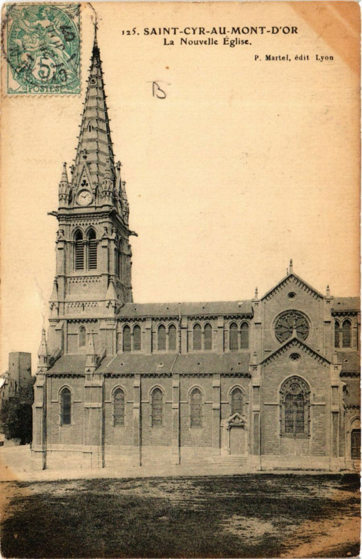 Carte postale ancienne Saint Cyr au Mont D'Or - La Nouvelle Eglise à Saint-Cyr-au-Mont-d'Or