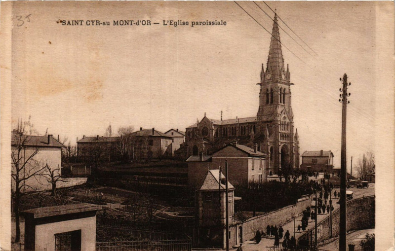 Carte postale ancienne Saint Cyr au Mont d'Or - L'Eglise paroissiale à Saint-Cyr-au-Mont-d'Or