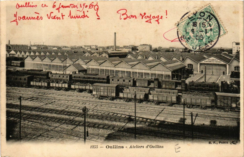 Carte postale ancienne Oullins - Ateliers d'Oullins à Oullins