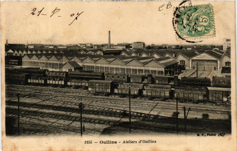 Carte postale ancienne Oullins - Ateliers d'Oullins à Oullins