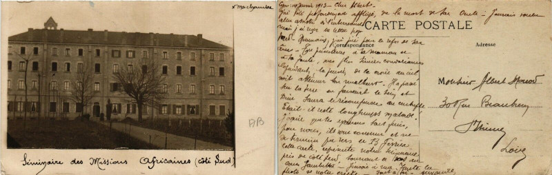 Carte postale ancienne Lyon Seminaire des Missions Africaines. cote Sud. à Lyon