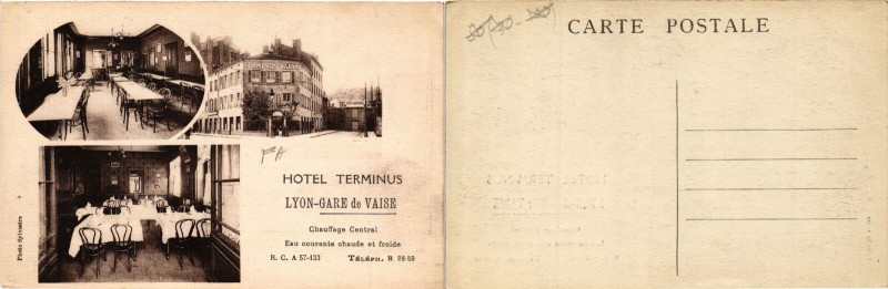 Carte postale ancienne Lyon Hotel Terminus Gare de Vaise. à Lyon