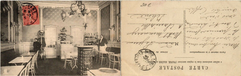 Carte postale ancienne Lyon Cabaret Louis Xv à Lyon