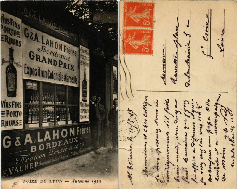 Carte postale ancienne Foire de Lyon Automne 1922 G.A. Lahon Freres. à Lyon