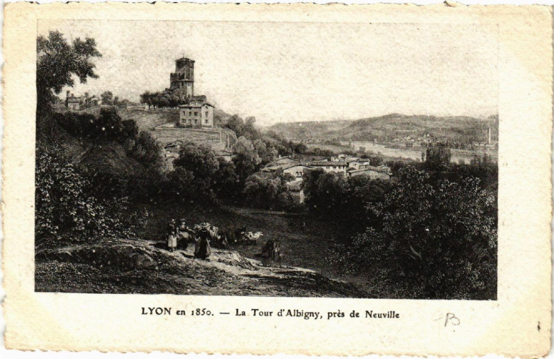 Carte postale ancienne Lyon La Tour d'Albigny pres de Neuville à Lyon