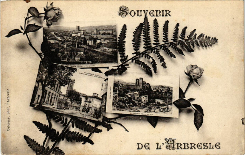 Carte postale ancienne L'Arbresle Souvenir à L'Arbresle