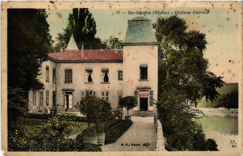 Carte postale ancienne Ile Barbe Chateau Dufrene