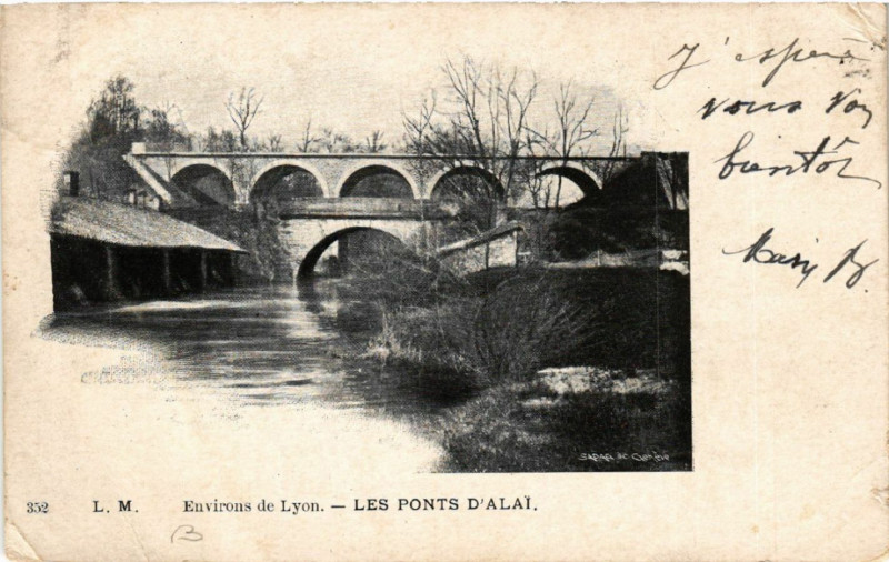 Carte postale ancienne Env. De Lyon Les Ponts d'Alai à Lyon