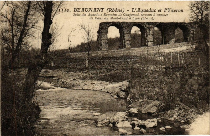 Carte postale ancienne Beaunant L'Aqueduc et l'Yzeron à Yzeron