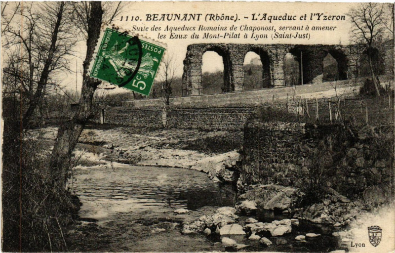 Carte postale ancienne Beaunant L'Aqueduc et l'Yzeron à Yzeron