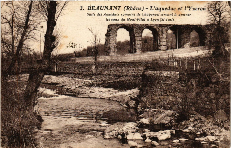 Carte postale ancienne Beaunant L'Aqueduc et l'Yzeron à Yzeron