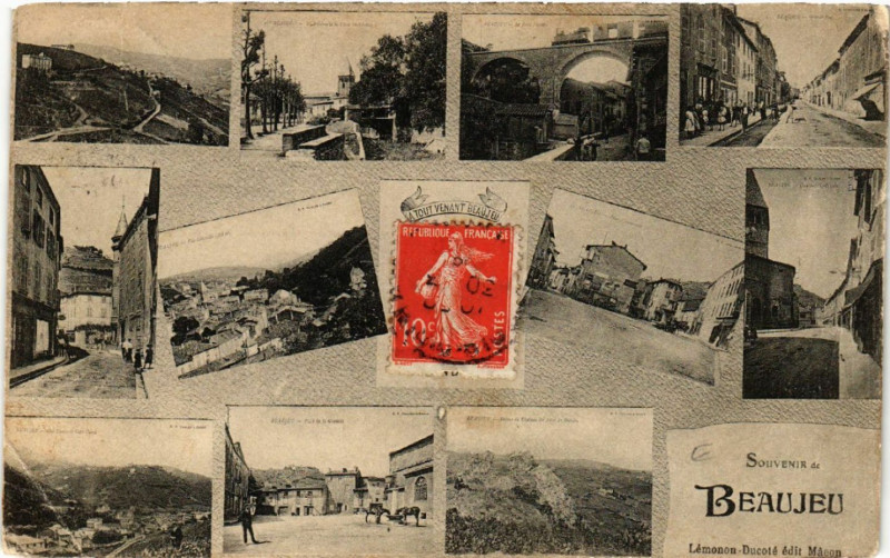 Carte postale ancienne Beaujeu Souvenir à Beaujeu