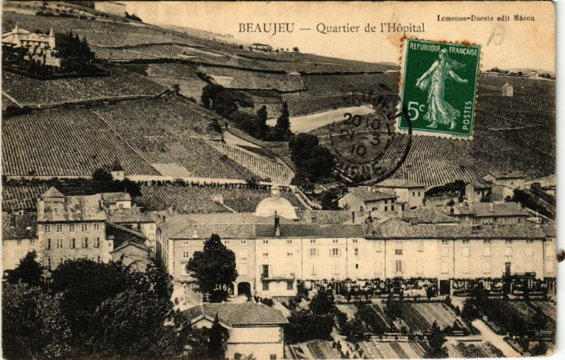 Carte postale ancienne Beaujeu Quartier de l'Hopital à Beaujeu