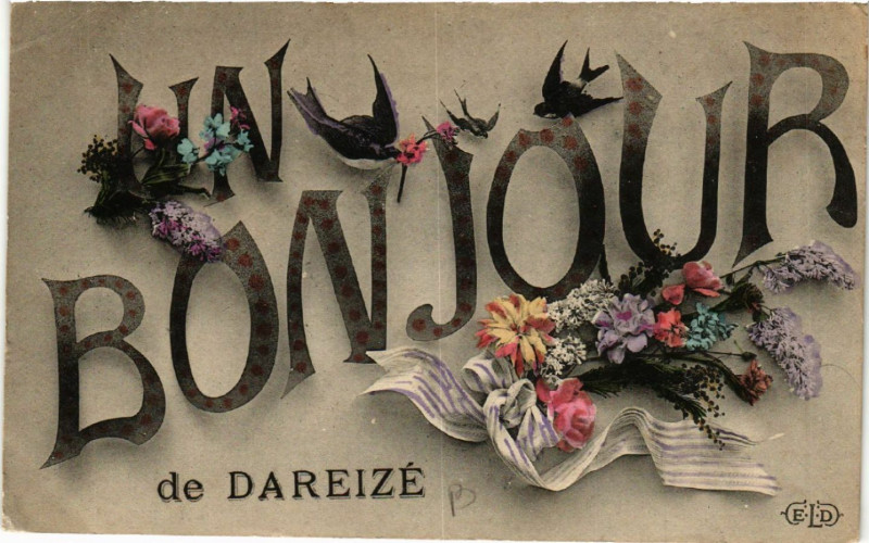Carte postale ancienne Un Bonjour de Dareize