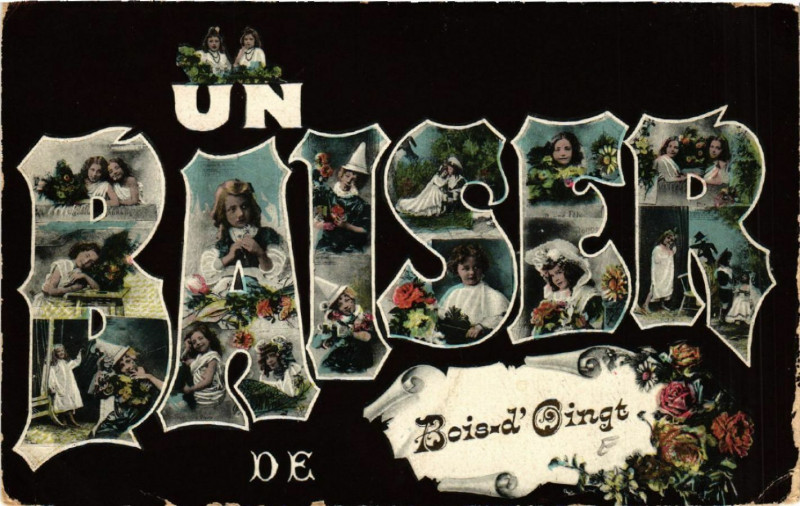 Carte postale ancienne Un Baiser de Bois d'Oingt