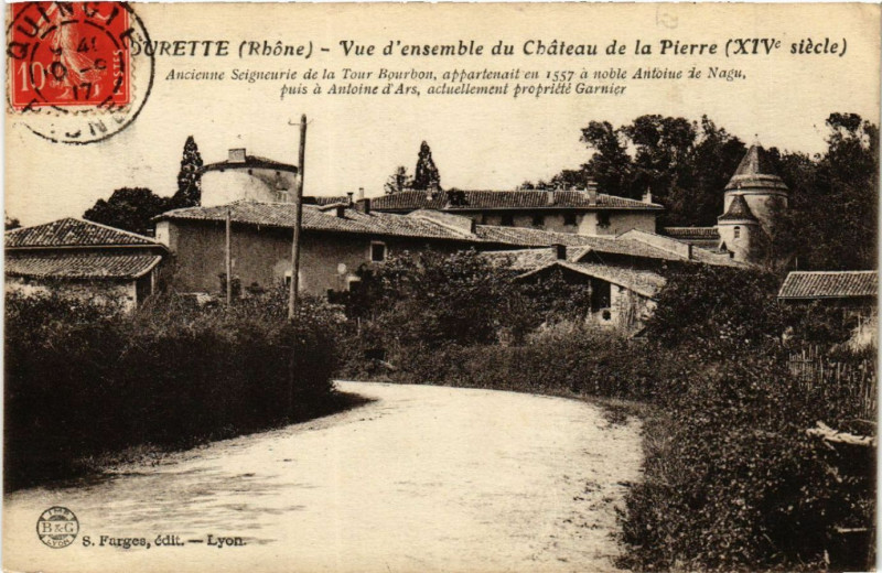 Carte postale ancienne Tourette Vue d'ensemble du Chateau de la Pierre