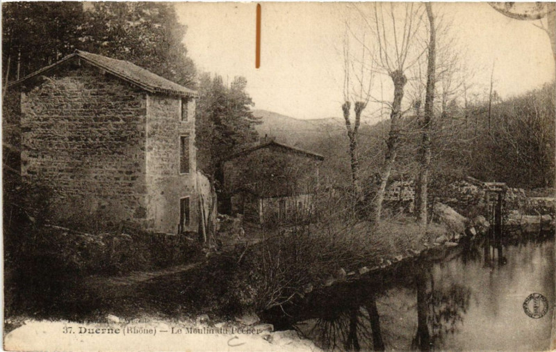 Carte postale ancienne Duerne Le Moulin du Pecher à Duerne