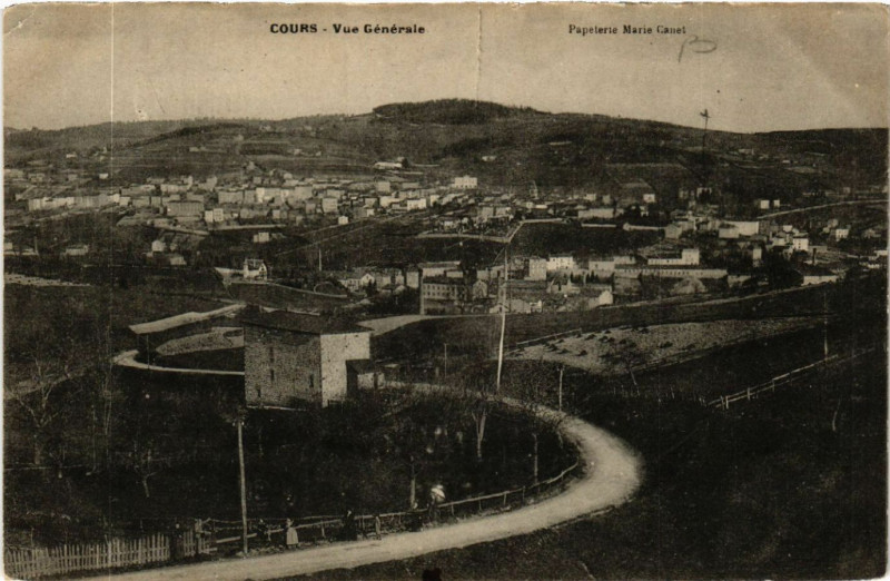 Carte postale ancienne Cours Vue générale à Cours