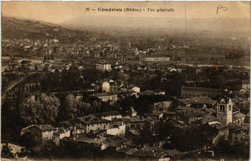 Carte postale ancienne Condrieu Vue générale à Condrieu