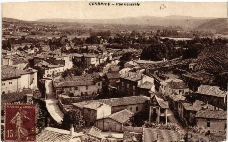 Carte postale ancienne Condrieu Vue générale à Condrieu