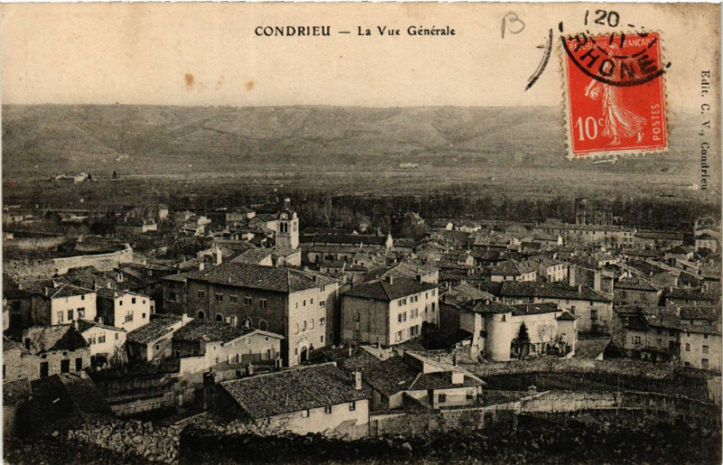 Carte postale ancienne Condrieu Vue générale à Condrieu