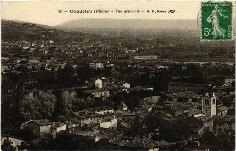 Carte postale ancienne Condrieu Vue générale à Condrieu