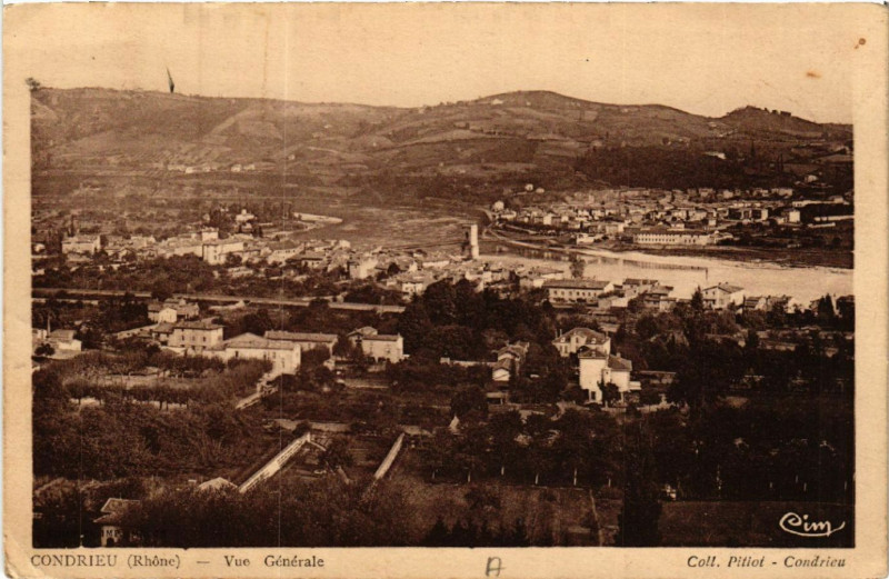 Carte postale ancienne Condrieu Vue générale à Condrieu