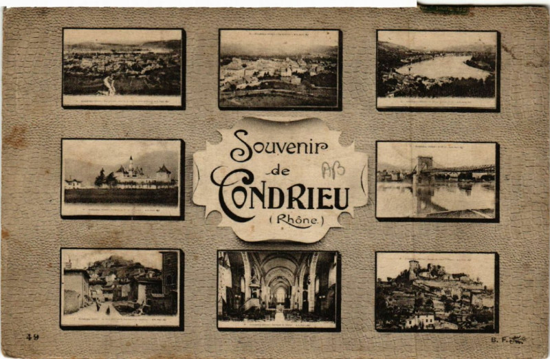 Carte postale ancienne Condrieu Souvenir à Condrieu