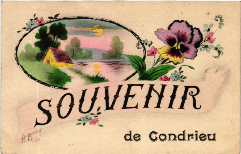 Carte postale ancienne Condrieu Souvenir à Condrieu
