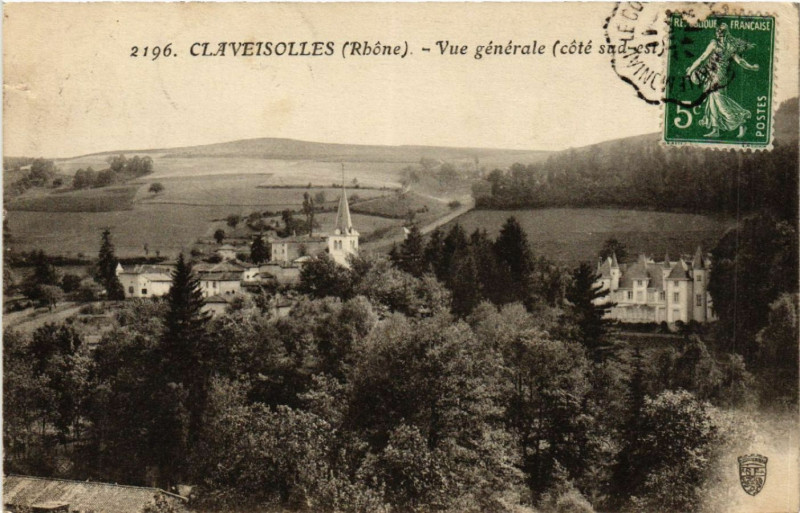 Carte postale ancienne Claveisolles Vue générale à Claveisolles