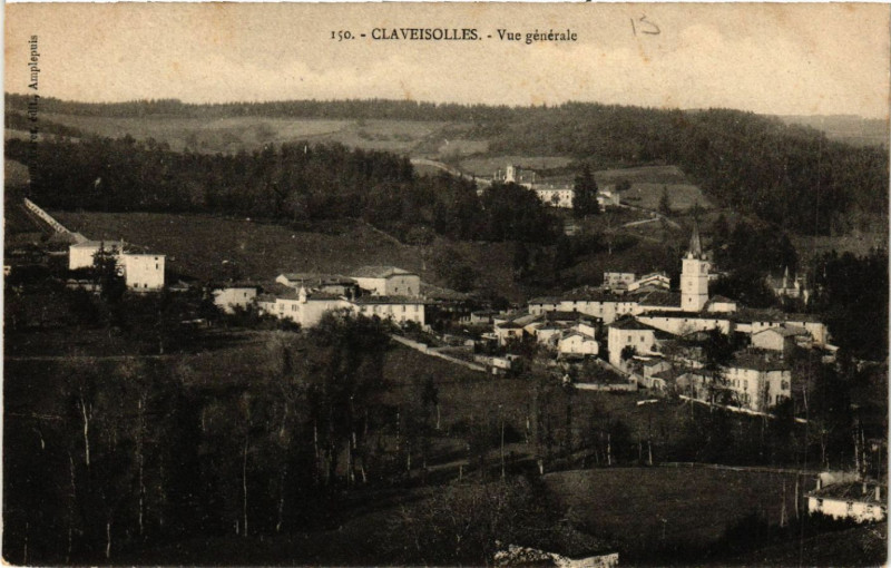 Carte postale ancienne Claveisolles Vue générale à Claveisolles