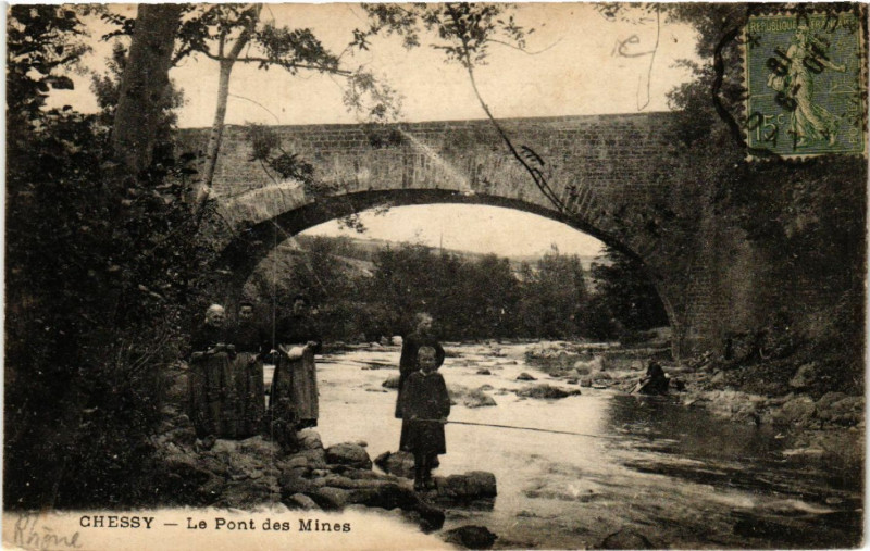 Carte postale ancienne Chessy Le Pont des Mines à Chessy