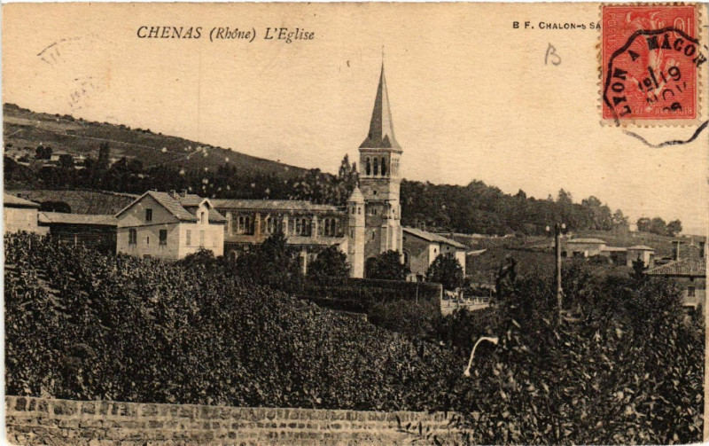 Carte postale ancienne Chenas L'Eglise à Chénas