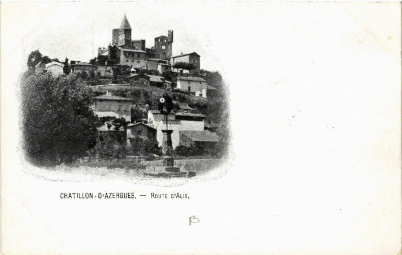 Carte postale ancienne Chatillon d'Azergues Route d'Alix à Châtillon